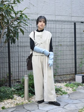 「アイテム（ベルト）」を使った、おふじさん（レディース・161cm）の秋コーディネート