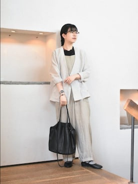 「かぐれ（カグレ）のアイテム（バッグ）」を使った、おふじさん（レディース・161cm）の春コーディネート