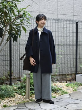 「アイテム（ピーコート）」を使った、おふじさん（レディース・161cm）の秋コーディネート