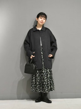 「アイテム（ステンカラーコート）」を使った、おふじさん（レディース・161cm）の秋コーディネート