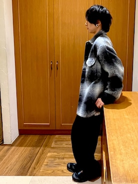 「PENDLETON（ペンドルトン）のアイテム（その他アウター）」を使った、 雄さん（メンズ・177cm）の冬コーディネート