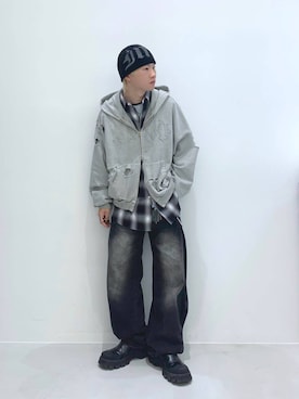 「NOT4NERD（ノットフォーナード）のアイテム（パーカー）」を使った、みんみんさん（メンズ・173cm）の冬コーディネート