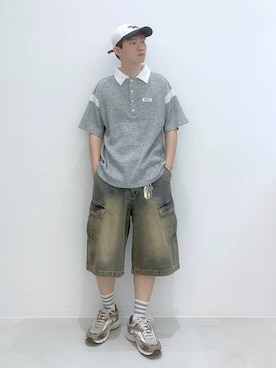 「アイテム（キャップ）」を使った、みんみんさん（メンズ・173cm・20代）の春コーディネート