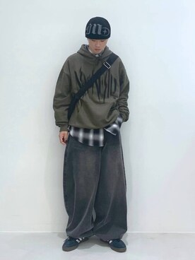「NOT4NERD（ノットフォーナード）のアイテム（パーカー）」を使った、みんみんさん（メンズ・173cm）の冬コーディネート