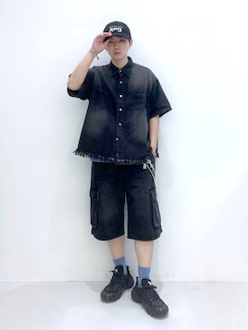 「アイテム（キャップ）」を使った、みんみんさん（メンズ・173cm・20代）の春コーディネート