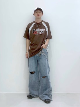 「アイテム（キャップ）」を使った、みんみんさん（メンズ・173cm・20代）の春コーディネート