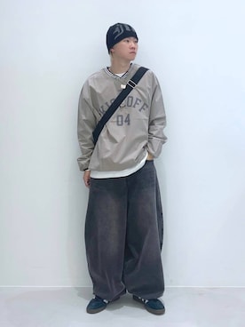 「NOT4NERD（ノットフォーナード）のアイテム（デニムパンツ）」を使った、みんみんさん（メンズ・173cm）の冬コーディネート