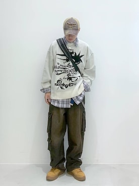 「ALAND（エーランド）のアイテム（トップス）」を使った、みんみんさん（メンズ・173cm）の秋コーディネート