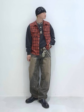 「ALAND（エーランド）のアイテム（ブーツ）」を使った、みんみんさん（メンズ・173cm）の春コーディネート