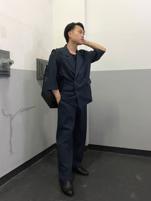 テックリネンルーズテーパードパンツ（セットアップ対応）