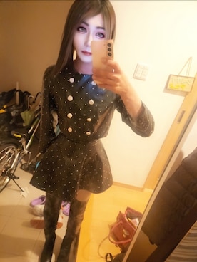 「アイテム（スカート）」を使った、𝐈𝐂𝐇𝐈𝐊𝐀さん（レディース・168cm・40代）の冬コーディネート