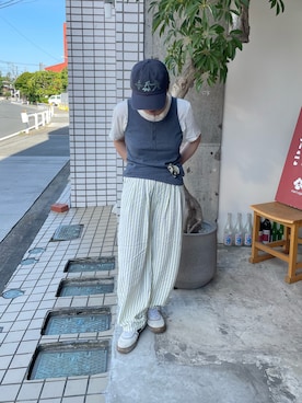 「Unblend（アンブレンド）のノースリーブトップス（タンクトップ、グレー系）」を使った、wpn001さん（レディース・148cm）の夏コーディネート