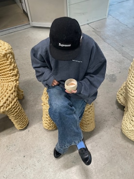 「Supreme （シュプリーム）のアイテム（帽子）」を使った、wpn001さん（レディース・148cm）の冬コーディネート