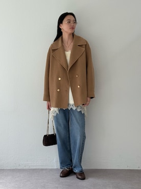 「アイテム（その他アウター）」を使った、も（ﾓｯﾁｬﾝ）さん（レディース・168cm）の秋コーディネート