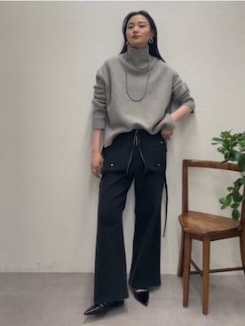 「アイテム（サロペット/オーバーオール）」を使った、も（ﾓｯﾁｬﾝ）さん（レディース・168cm）の冬コーディネート