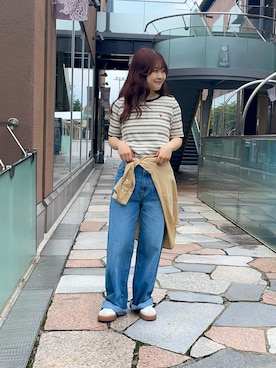 「リブニット」｜「アイテム（パンツ）」を使った、ゆいさん（レディース・157cm）の夏コーディネート