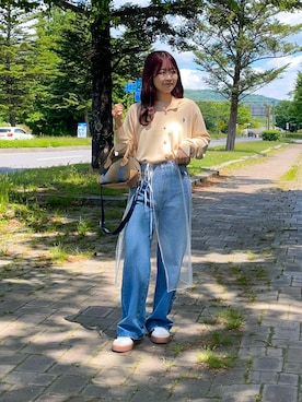 「ラップスカート」｜ゆいさん（レディース・157cm）の夏コーディネート