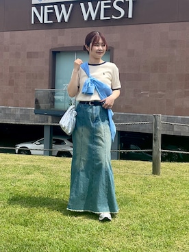 「水色」｜ゆいさん（レディース・157cm）の夏コーディネート