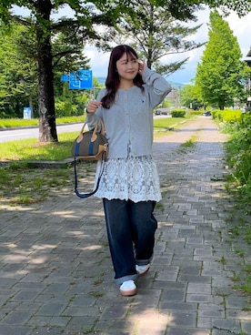 「アイテム（カーディガン/ボレロ）」を使った、ゆいさん（レディース・157cm）の夏コーディネート