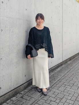 「ニットカーディガン」｜undyanaさん（レディース・151cm）の秋コーディネート