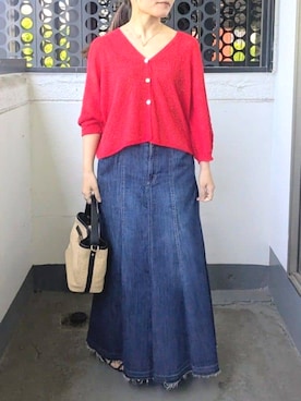 「アイテム（デニムスカート）」を使った、undyanaさん（レディース・151cm）の春コーディネート