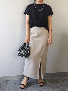 「キレイめコーデ」｜「アイテム（ハンドバッグ）」を使った、undyanaさん（レディース・151cm）の夏コーディネート
