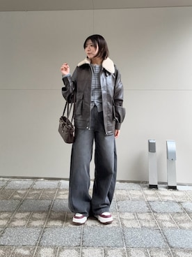 「goocy（グーシー）のアイテム（デニムパンツ）」を使った、ハスミさん（レディース・155cm）の秋コーディネート