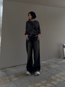 「goocy（グーシー）のアイテム（デニムパンツ）」を使った、ハスミさん（レディース・155cm）の秋コーディネート