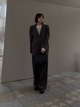 「アイテム（テーラードジャケット）」を使った、ハスミさん（レディース・155cm）の秋コーディネート