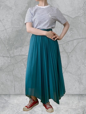 「UNIQLO Tシャツ」｜「アイテム（トップス）」を使った、marronさん（レディース・152cm）の夏コーディネート