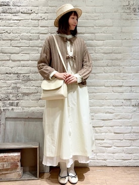 「サマンサ モスモス(Samansa Mos2)」｜「アイテム（シャツワンピース）」を使った、いっしき🐻さん（レディース・163cm）の春コーディネート