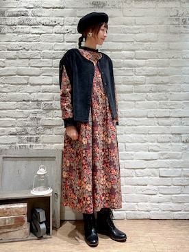 「Samansa Mos2（サマンサ モスモス）のアイテム（帽子）」を使った、いっしき🐻さん（レディース・163cm）の秋コーディネート