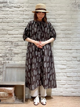 「Samansa Mos2（サマンサ モスモス）のアイテム（帽子）」を使った、いっしき🐻さん（レディース・163cm）の春コーディネート