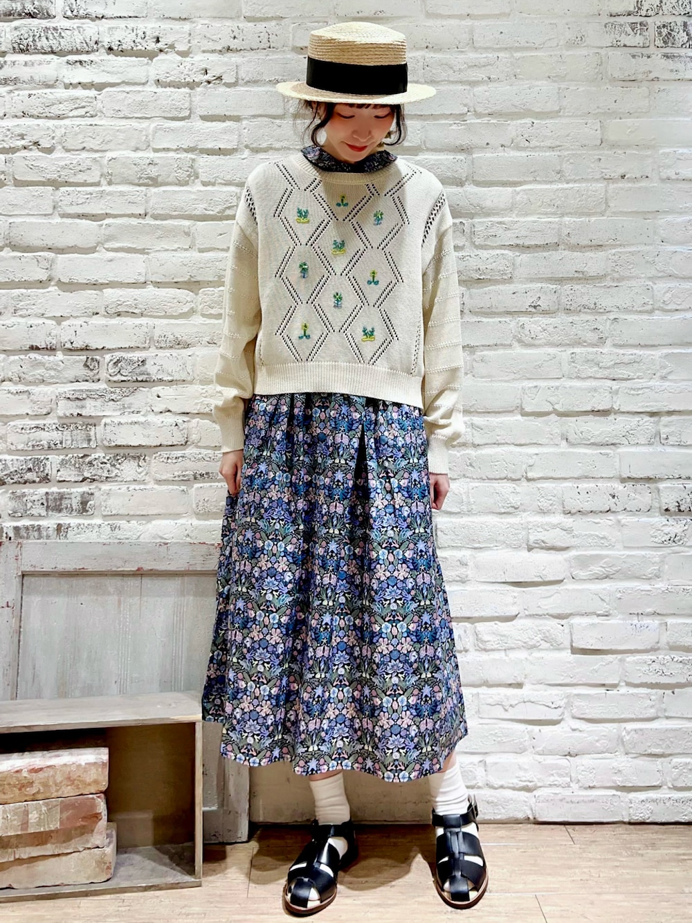 【新品】 TSUHARU SM2/ツハルバイサマンサモスモス 春の花ビーズニット TSUHARU by Samansa Mos2（ツハルバイサマンサモスモス）の