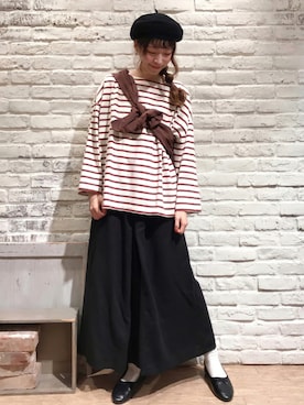 「haco!（ハコ）のアイテム（バレエシューズ）」を使った、いっしき🐻さん（レディース・163cm）の夏コーディネート