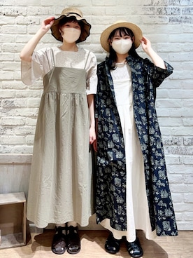 「Samansa Mos2（サマンサ モスモス）のモチーフレースワンピース（ワンピース）」を使った、いっしき🐻さん（レディース・163cm）の夏コーディネート