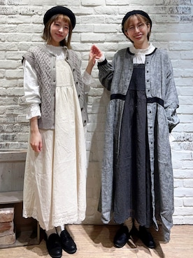 「Samansa Mos2（サマンサ モスモス）のアイテム（帽子）」を使った、いっしき🐻さん（レディース・163cm）の秋コーディネート