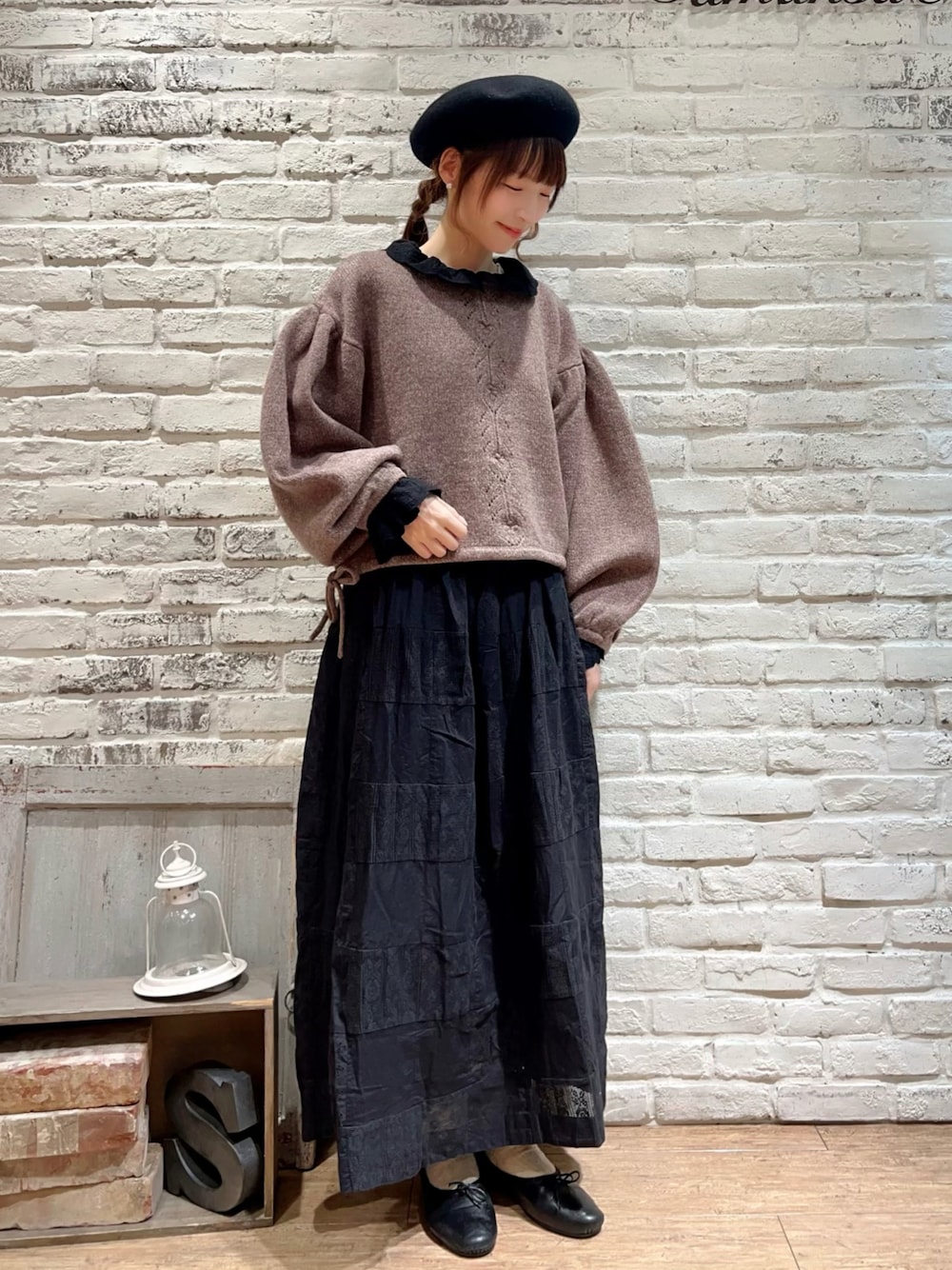 「TSUHARU by Samansa Mos2の前後着脇リボンカーディガン（カーディガン/ボレロ、ブラウン系）」を使った、いっしき🐻さん（レディース・163cm）の冬コーディネートの1枚目の写真