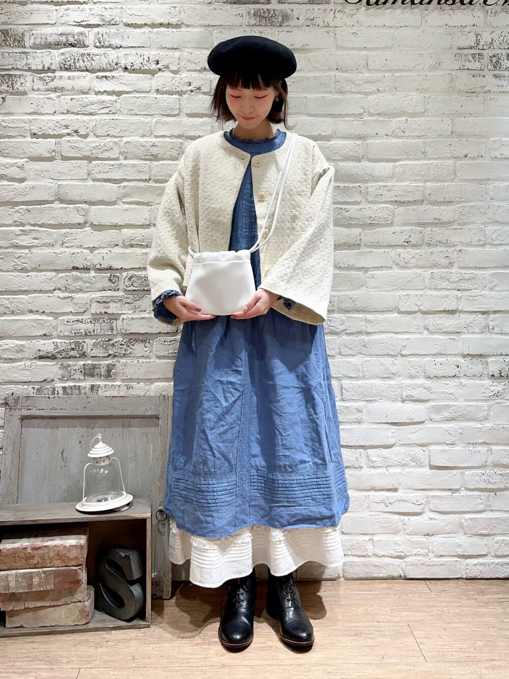 「TSUHARU by Samansa Mos2のクッキージャカードショートアウター（その他アウター、ホワイト系）」を使った、いっしき🐻さん（レディース・163cm）の冬コーディネートの1枚目の写真