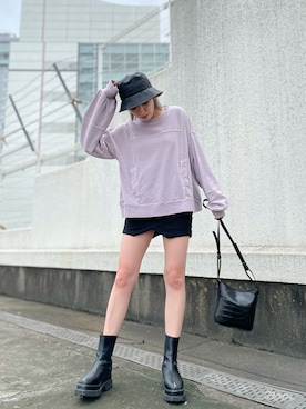 「アイテム（ブーツ）」を使った、REINAさん（レディース・158cm）の夏コーディネート