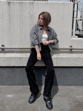 「アイテム（キャミソール）」を使った、REINAさん（レディース・158cm）の秋コーディネート