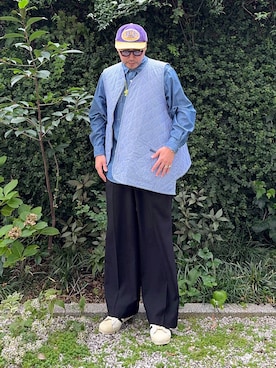 「アイテム（パンツ）」を使った、jun oyaさん（メンズ・178cm）の秋コーディネート