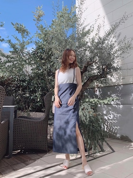 「タイトシルエット」｜「アイテム（サンダル）」を使った、maiさん（レディース・162cm）の秋コーディネート