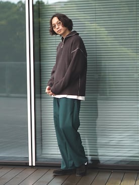「アイテム（モカシン/デッキシューズ）」を使った、SUDOさん（メンズ・186cm）の秋コーディネート
