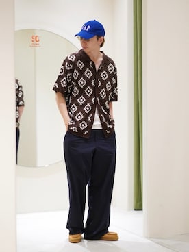 「アイテム（帽子）」を使った、SUDOさん（メンズ・186cm）の春コーディネート