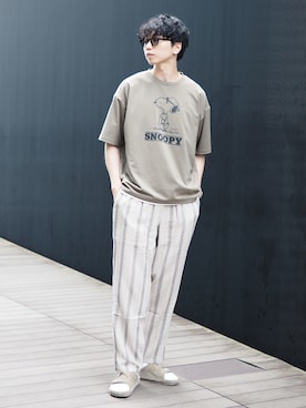 「BEAMS（ビームス）のアイテム（サンダル）」を使った、SUDOさん（メンズ・186cm）の夏コーディネート