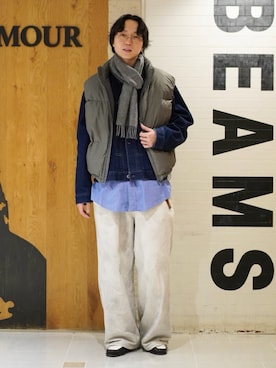 「アイテム（ローファー）」を使った、SUDOさん（メンズ・186cm）の冬コーディネート