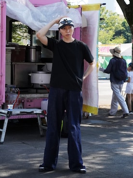 「AMERICAN NEEDLE（アメリカンニードル）のAMERICAN NEEDLE / BALL PARK（キャップ）」を使った、SUDOさん（メンズ・186cm）の夏コーディネート