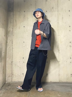「COBRA CAPS（コブラキャップス）のアイテム」を使った、SUDOさん（メンズ・186cm）の夏コーディネート