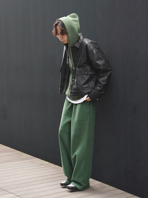 ワイドショートフィット シープレザー ジャケット（ブルゾン